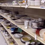House Ware department including dishes, cups, saucers, mugs and plates.