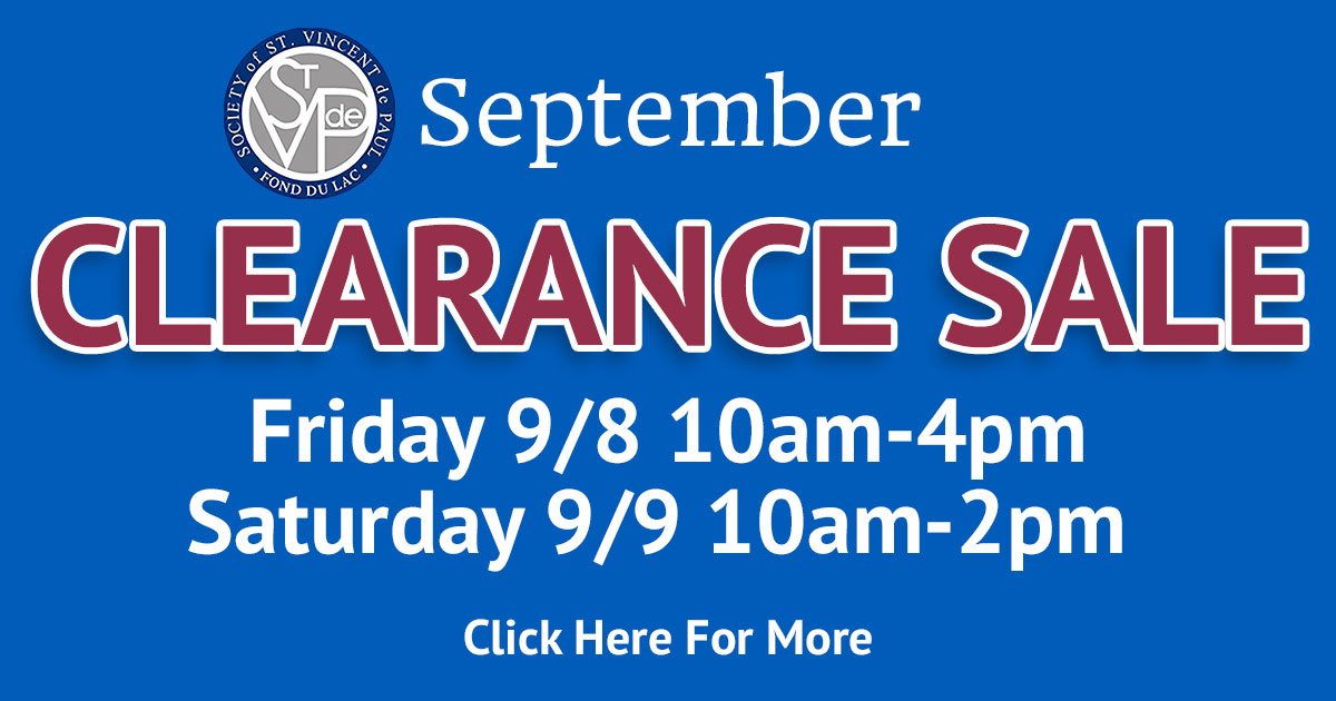 September Clearance Sale - St Vincent de Paul