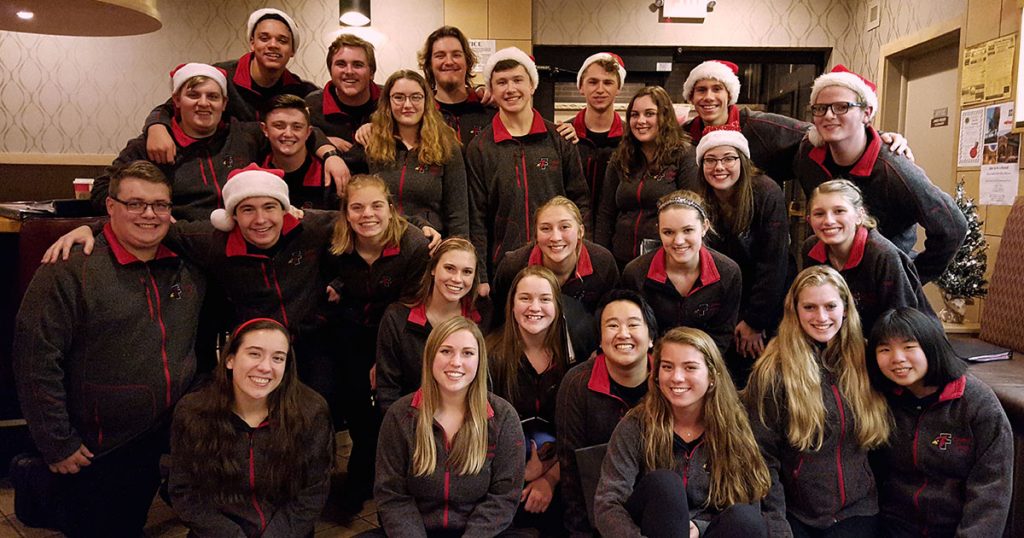 The Cardinal Singers at the KC Hall for the St. Vincent de Paul Christmas Party on 12/4/18.