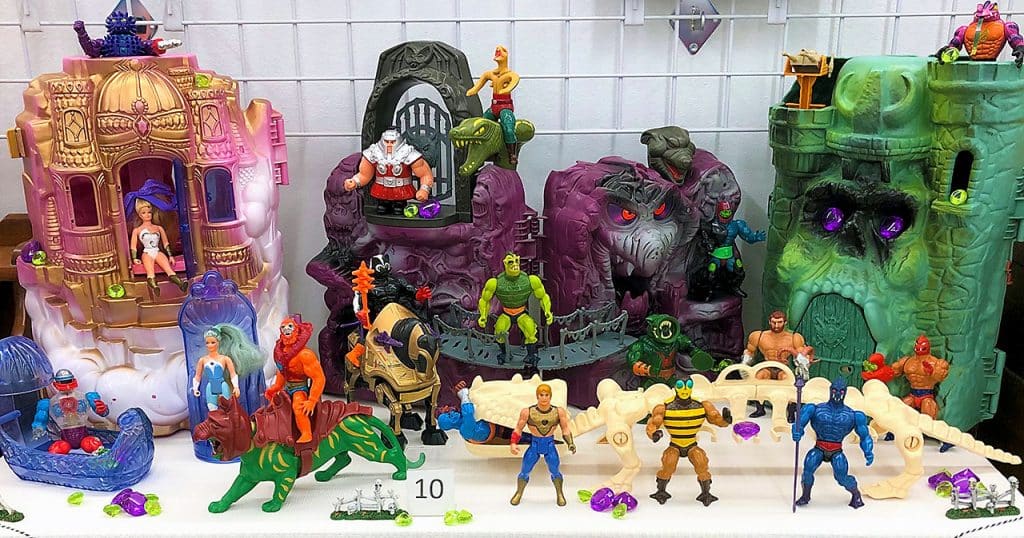 He-Man toy lot and playsets including Castle Grayskull.