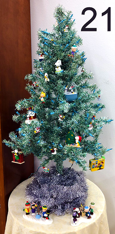 Don Schulz's Peanuts ornaments and Christmas tree.