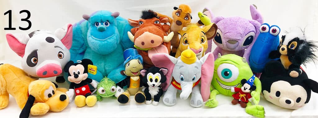 Disney plush character collection.