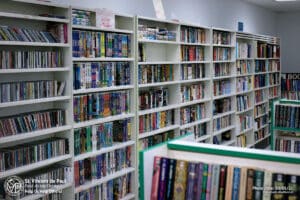 Used book sale: DVD movies and CDs section.