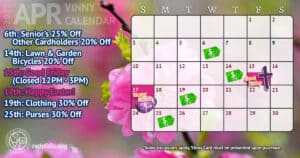 Vinny Card Calendar April 2022.