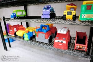 Toy Sale at SVDP: Toy trucks for sale in Fond du Lac.