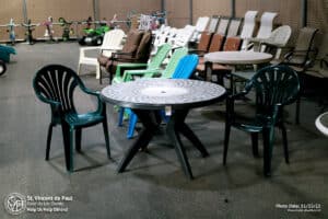 Yard table and chairs set for outside.