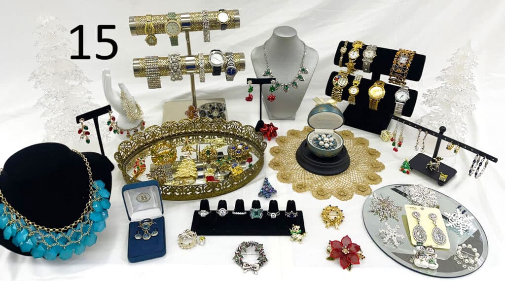 Women's Jewelry. Assortment of watches, necklaces, rings and earrings.