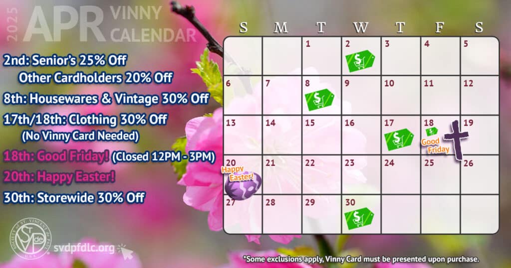 April 2025 Vinny Card Calendar 1 Vinny Card Calendar April 2025.