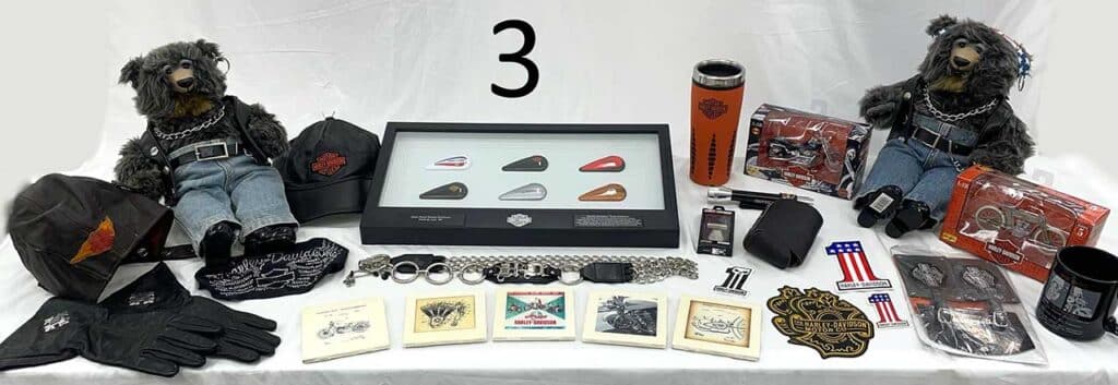 Harley Davidson collectables.
