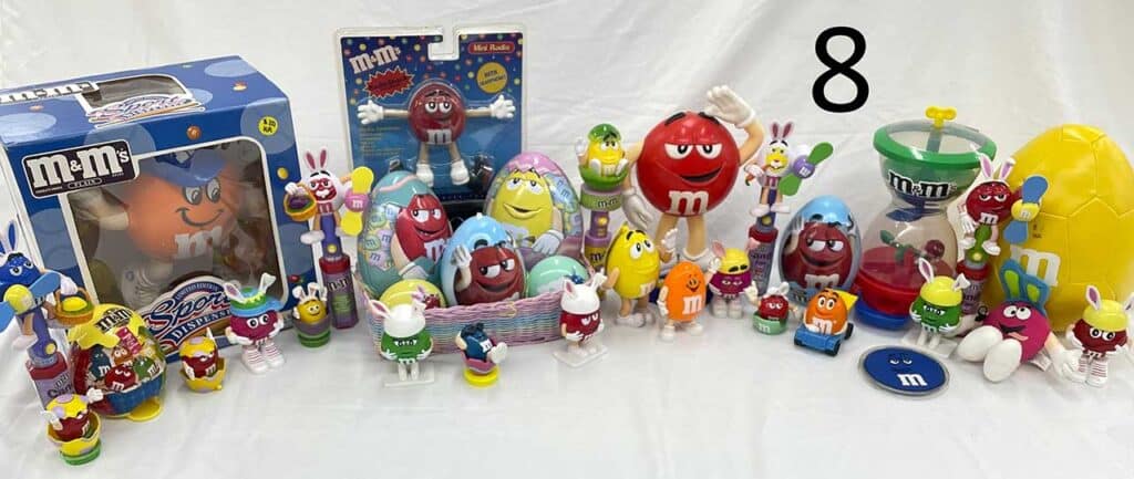 M&M toys and collectables.
