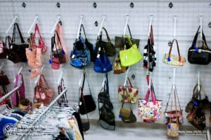 Purse section. Storewide sale at SVDP (Photo Date: 04/01/2025).
