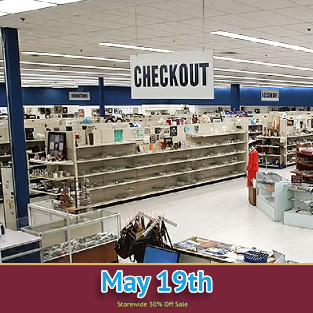 Storewide sale at SVDP in Fond du Lac. Storewide 30% Off Sale on 05/19/25.