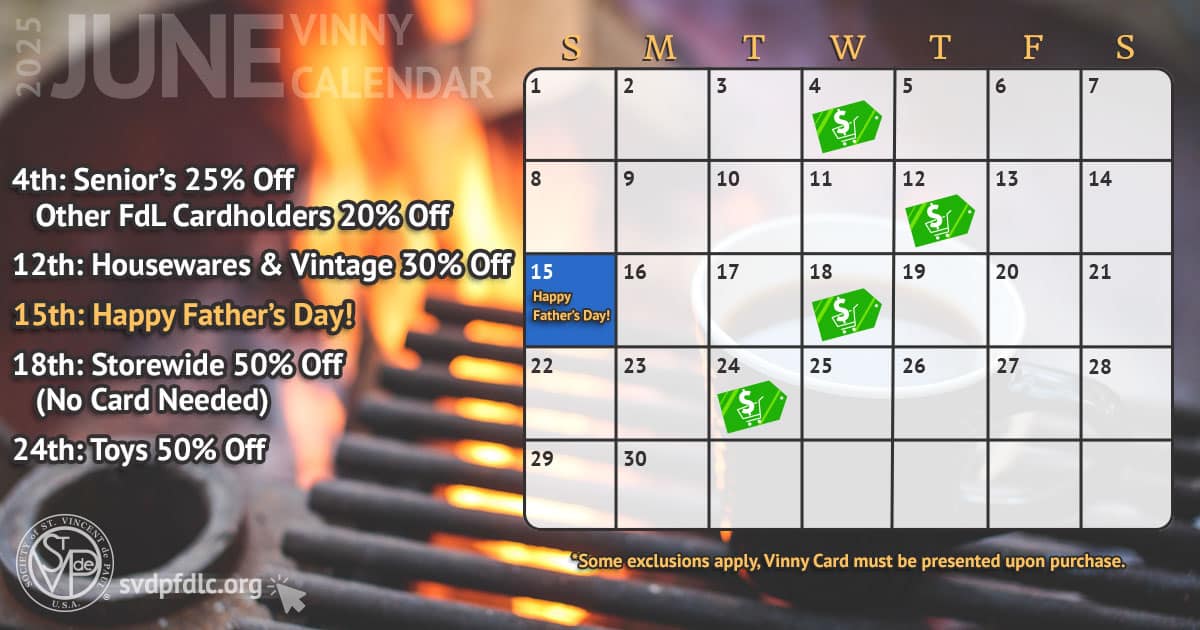 Vinny Card Calendar June 2025.