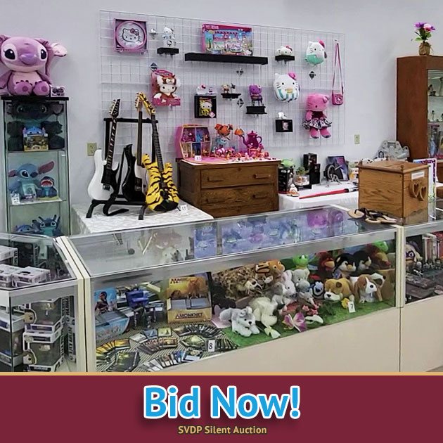 St. Vincent de Paul Silent Auction display case (June 2025).