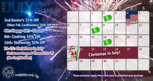 Vinny Card Calendar July 2025.