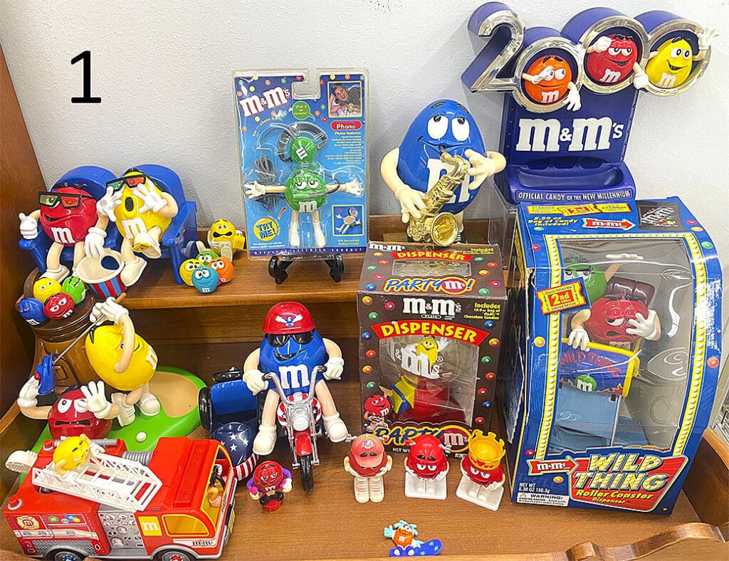 M&M memorabilia.