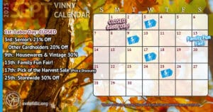 Vinny Card Calendar September 2025.