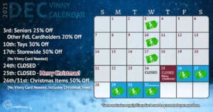 Christmas Items 50% Off Sale 10 Vinny Card Calendar December 2025.
