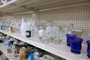 Housewares & Vintage 30% Off Sale 3 Glass candle holders at SVDP (01/27/2026).