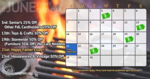 Vinny Card Calendar June 2026.