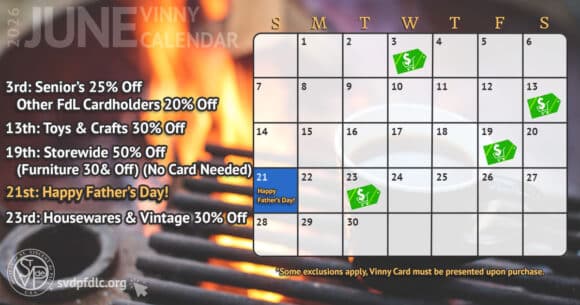 Vinny Card Calendar June 2026.
