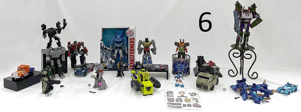Transformers action figures.
