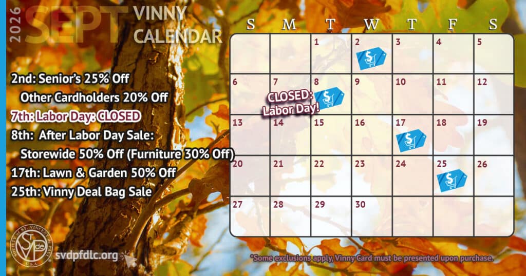 Vinny Card Calendar September 2026.