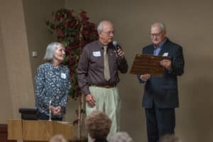 Servants of the Poor Banquet 7 Patricia "Pat" O'Hearn Service Award plaque presentation at the 2026 Servants of the Poor Banquet
